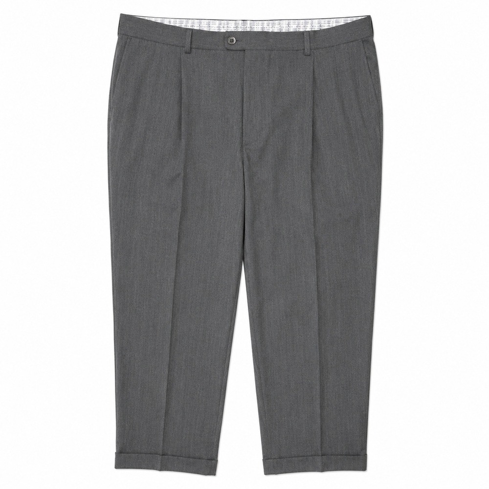 Zanella Pants Bennett Trousers Mens Size 36x30 Grey Pleated Cuffed Wool Italy